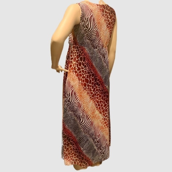 Igigi Nichol Maxi Dress Plus Size 14 Animal Print V-Neck Sleeveless Bra-Friendly - Picture 6 of 15